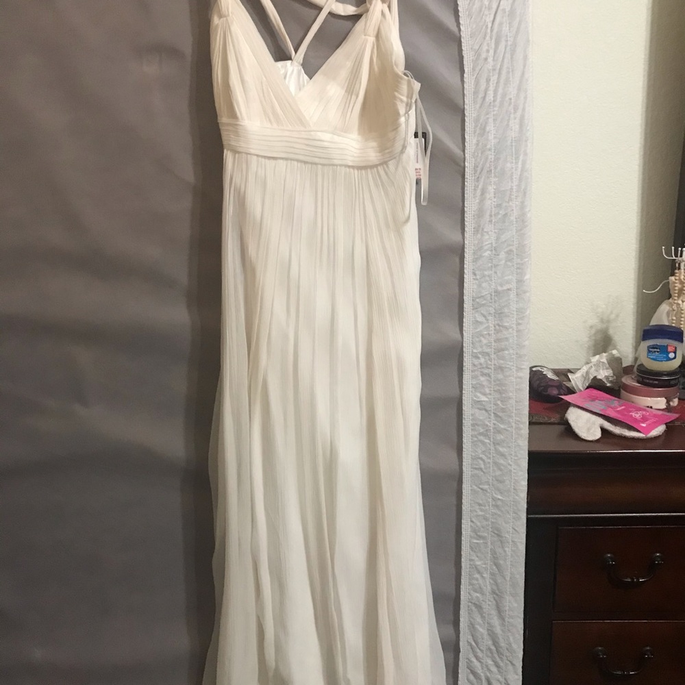 Bcbg cream gown, new